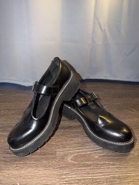 Madden Girl Black Patent Mary Jane Platform Flats 90s Vintage punk Emo size 11